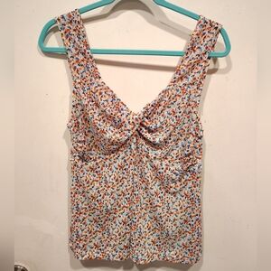 Cabi Mesh Multicolor Twist Front Bustier Babydoll Top Sz S Casual Y2K Party